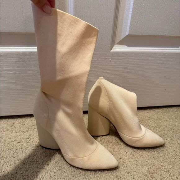 Yeezy Shoes - YEEZY Season 4 High Heel Sock Boots In Neutrals
